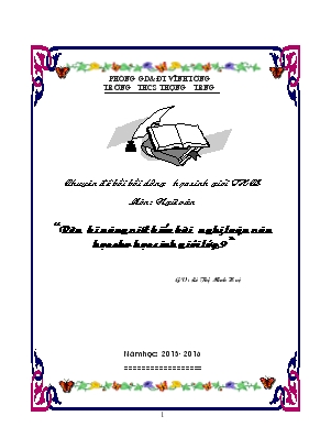 Rèn kĩ năng viết kiểu bài nghị Luận văn học cho học sinh giỏi lớp 9